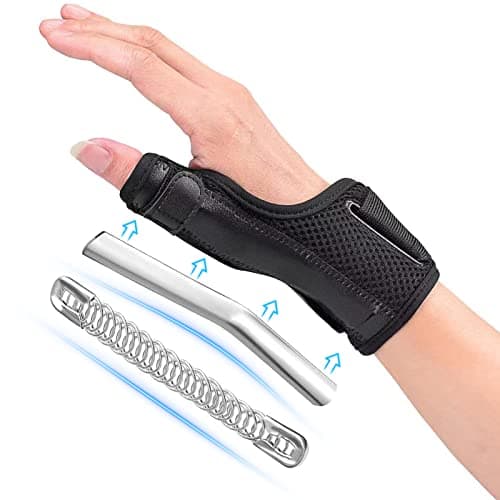 Thumb BraceThumb Spica Splint Adjustable Breathable Wrist Splint Hand Brace for Right and Left Hand Pain Relief Wrist Support for Carpal Tunnel Arthritis Tendonitis Sprains Black S