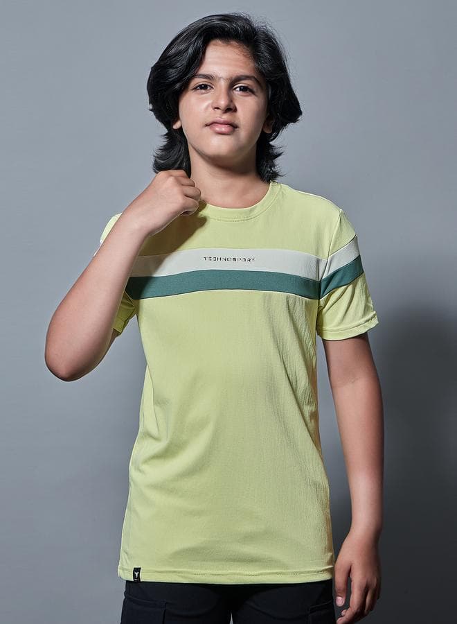 Boys Contrast Panel Crew Neck T-Shirt — 11-12 YRS