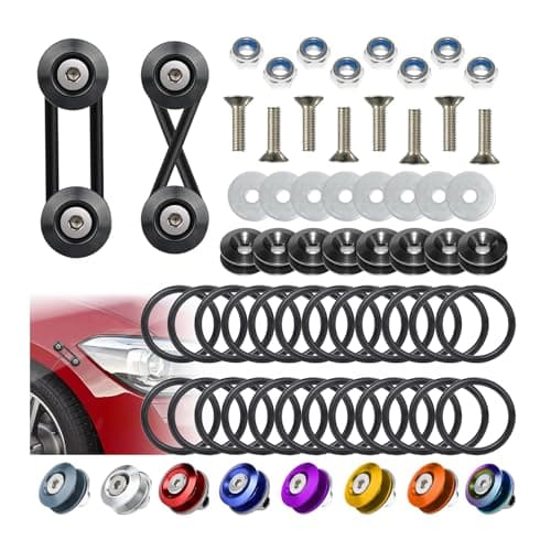 BFXM Universal Bumper Clips Front Rear Bumper Quick Release Kit Bumper Holders for Cars 8 Black Bumper Quick Release Tabs and 24 Customized ORings
