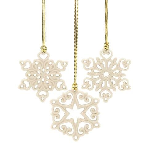 Lenox 888922 Mini Snowflake 3Piece Ornament Set Christmas