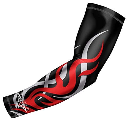 Bucwild Sports Flame Fire Compression Arm Sleeve for Women & Men | Durable, Snug Fit for Long-Lasting Shape Retention | Ideal for Basketball, Football, Volleyball, Running & Training (1 Arm Sleeve)