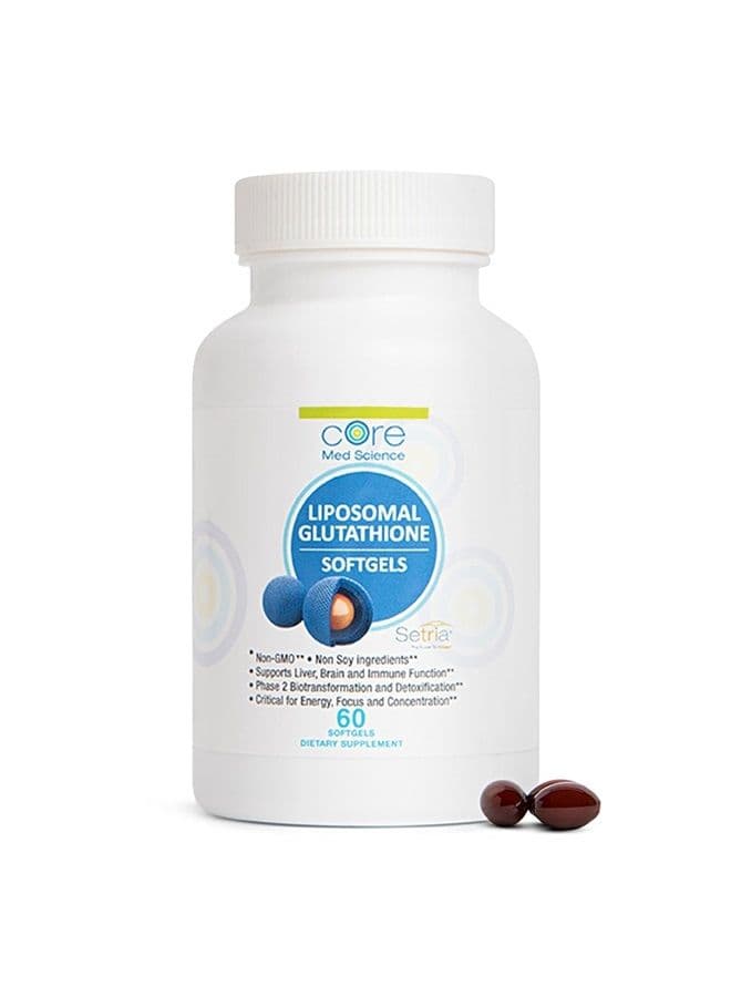 Liposomal Glutathione Supplement (500mg, 60 Softgels) - Pure Reduced Setria with Phospholipid Complex - Antioxidant Supplement for Energy, Brain Health, Skin & Liver Health