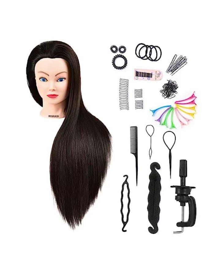 headdoll Mannequin Head Styling Mannequin Head for Hair Styling and Free Table Stand Training Head Manikin Cosmetology Doll Head with Long Fiber Hair Hairdresser Practice Head for Stylist