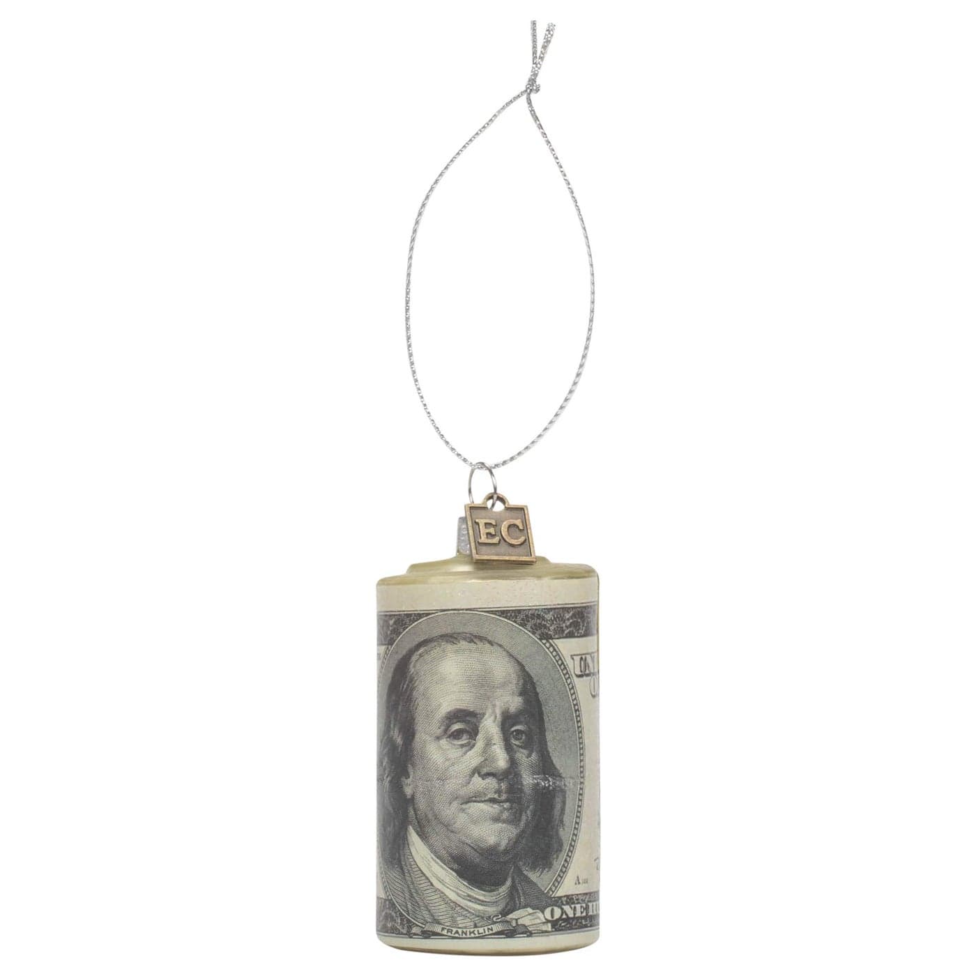 RAZ Imports Thanks A Million Glass Money Roll Ornament for Christmas
