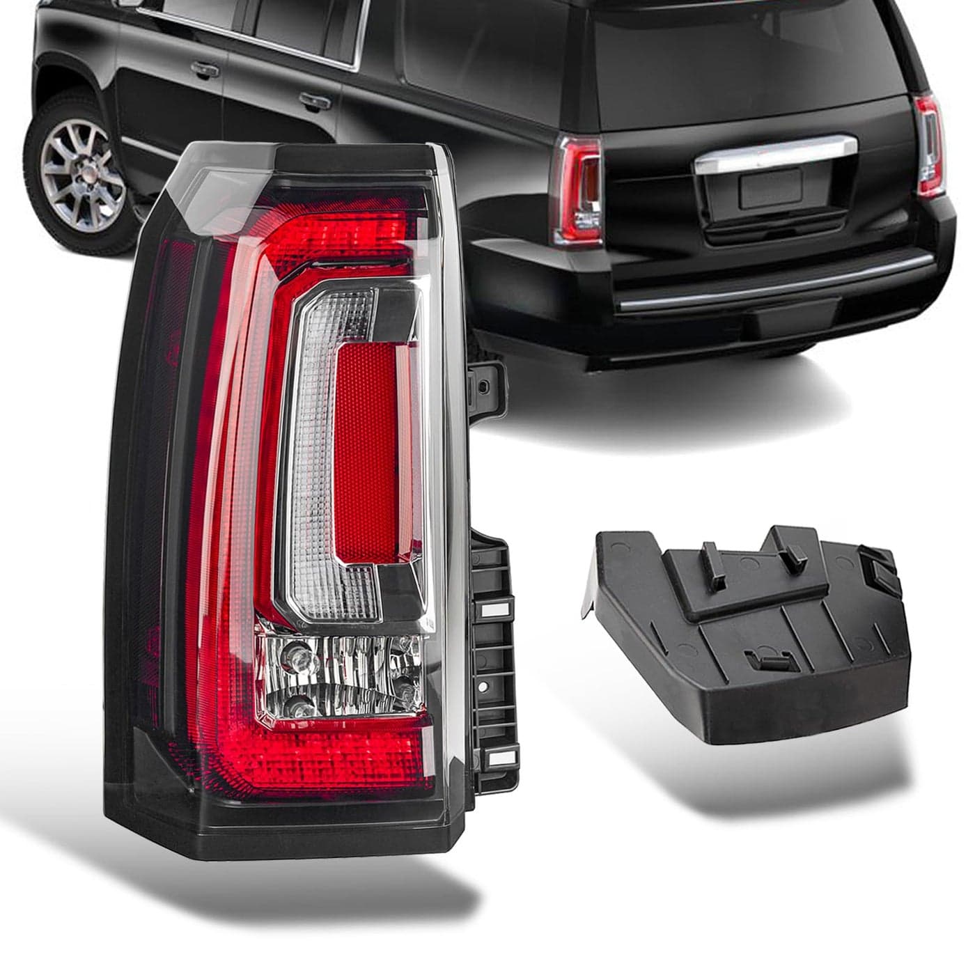 FOMIUZY Tail Lights Fit For GMC Yukon Yukon XL Denali 2015 2016 2017 2018 2019 2020 Rear Left Driver Side Brake Taillight Assembly LED Back Up Lamp Lens Cover Replaces 84536242 GM2800268 23380459