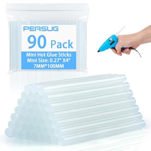 90 PCS Mini Hot Glue Sticks Bulk Clear Glue Gun Sticks for Metal Wood Glass DIY Art Craft School Projects Craft Bond 4 X 027