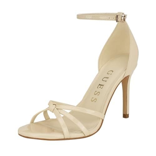 Guess Women's Spring Heeled Sandal, Ivory Patent 150, 7.5