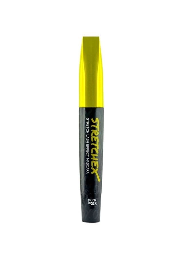 TOUCH IN SOL STRETCHEX Stretch Lash Effect Mascara - Silk Protein For Longer, Thicker, Voluminous Eyelashes - No Clump, Smudge Proof, Flake Proof Makeup Mascara, 0.24 fl.oz.