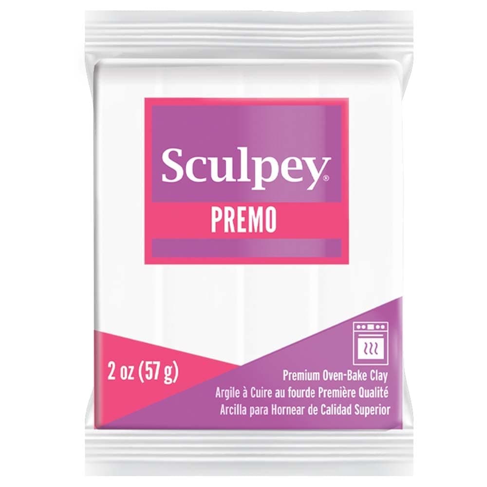 Sculpey Premo Polymer OvenBake Clay White Non Toxic 2 oz bar Great for jewelry making holiday DIY mixed media and home dcor projects Premium clay perfect for clayers and artists