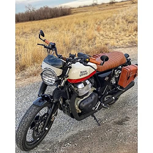 Sahara Seats Compatible with Interceptor 650 Seat Cover with Added Cushion(Cafe Racer, Tan Brown)
