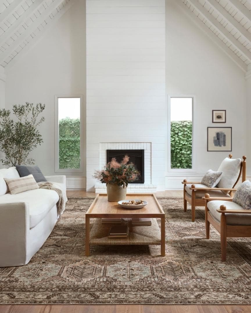 Loloi Amber Lewis Billie Collection Clay Sage 60 x 90 Area Rug Antique Distressed Accent Rugs for Living Room Bedroom Entryway Hallway No Shed High Traffic Area Home Decor Rug