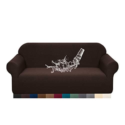 Granbest Premium Water Repellent Sofa Cover High Stretch Couch Slipcover Super Soft Fabric Couch Cover (Chocolate, Large)