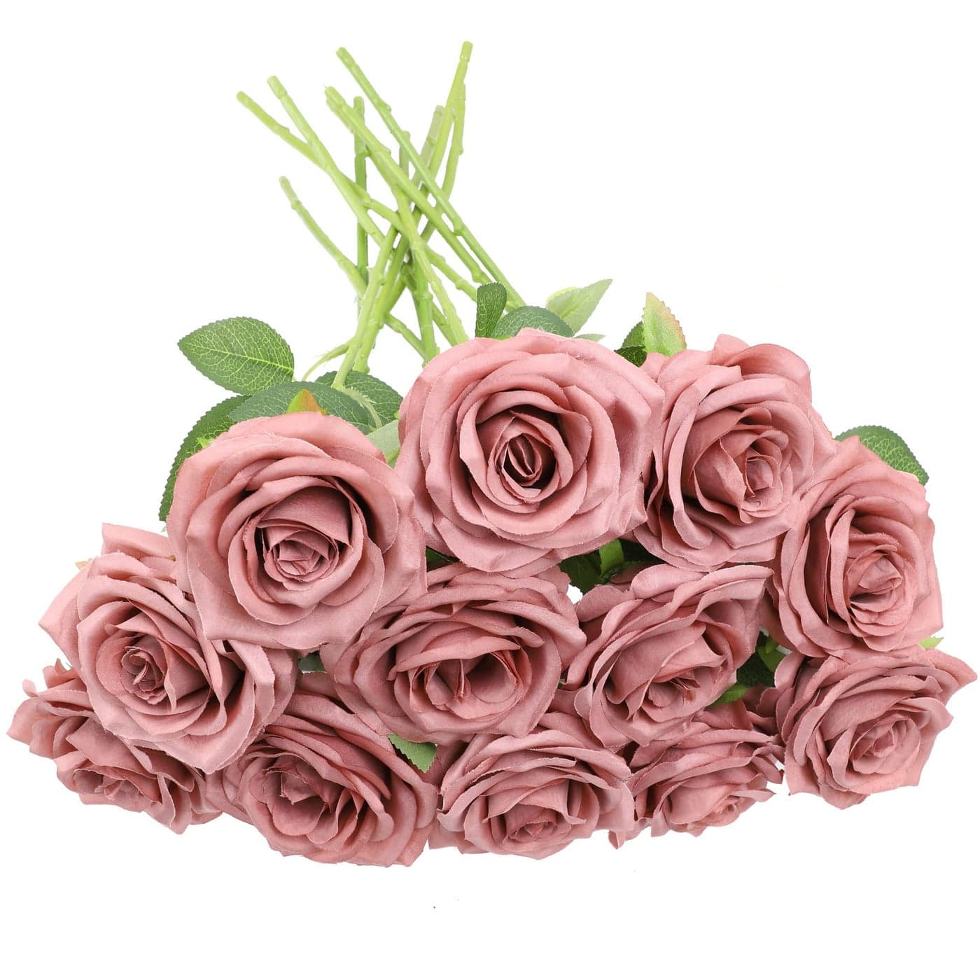 NEVISI Rose Artificial Flowers Artificial Rose Fake Rose Silk Rose Real Looking Fake Flowers with Stems for DIY Wedding Bouquets Tables Centerpieces Floral Arrangements 12 Dusty Rose