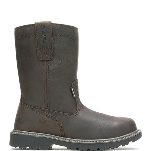 WOLVERINE mens Floorhand Waterproof 10" Soft Toe Work Boot, Dark Brown, 8.5 US