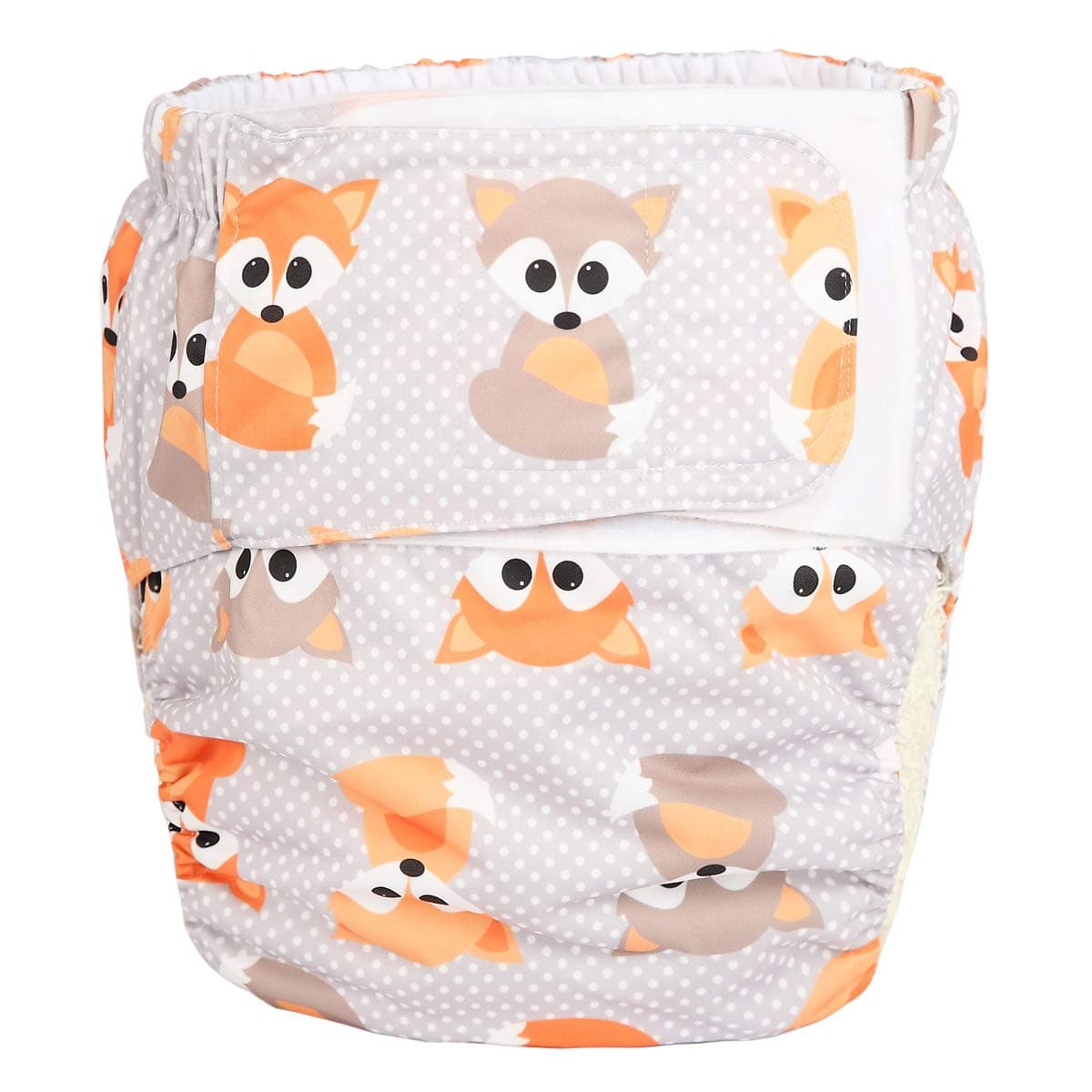 Adult Cloth Diaper Nappy Reusable Washable for Disability Hook and Loop Baby Fox Large 26in to 50in