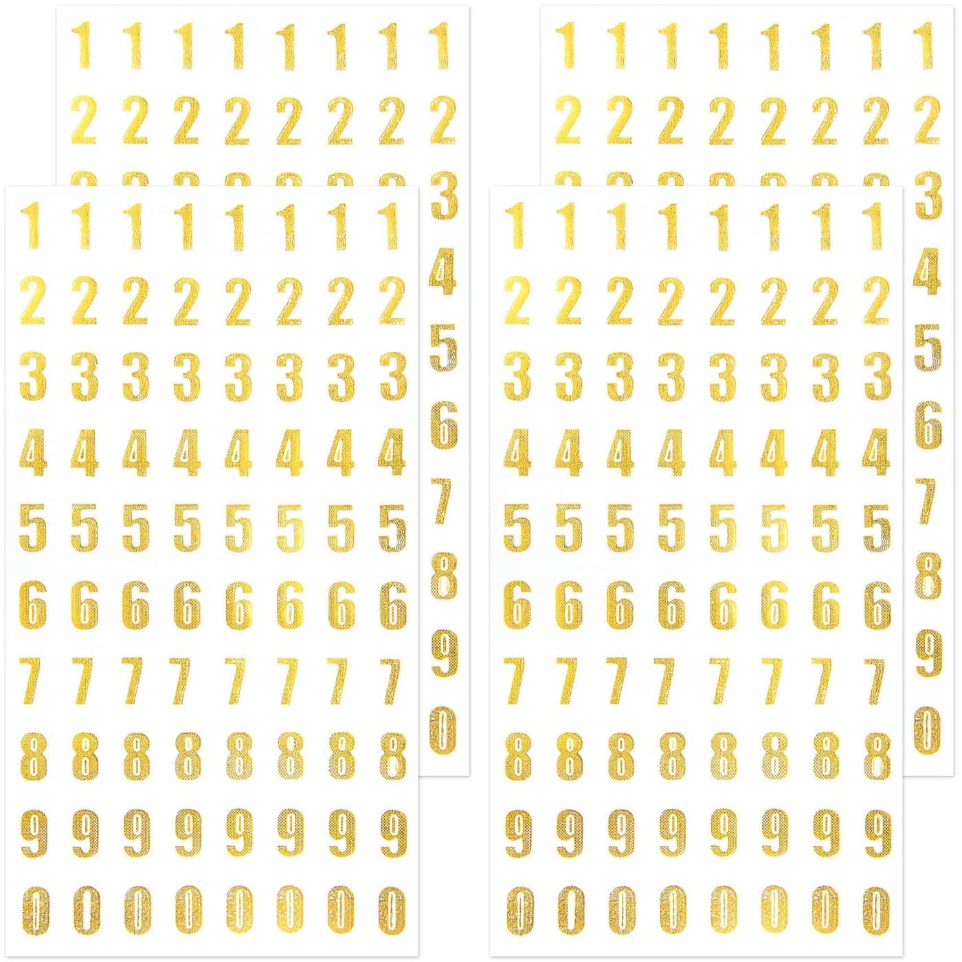 ANCIRS Gold Glitter Number Stickers Set 09 4 Sheets 320pcs Small SelfAdhesive Sparkle Numbers for DIY Arts Craft Greeting Cards Gift Scrapbooks Decoration
