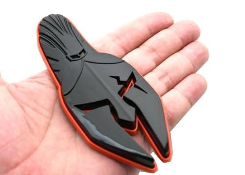 1pc New Custom Spartan Gladiator Helmet Emblem Badge 3D Design Replacement for JL Jeep Gladiator Silverado Sierra RAM Universal Car Vehicle Truck Motorcycle OrangeLine