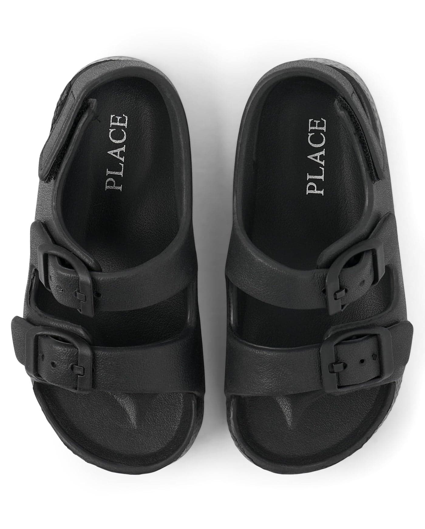 The Children's Place Baby Boys and Toddler Double Buckle Sandals with Backstrap Slide, Black, 5