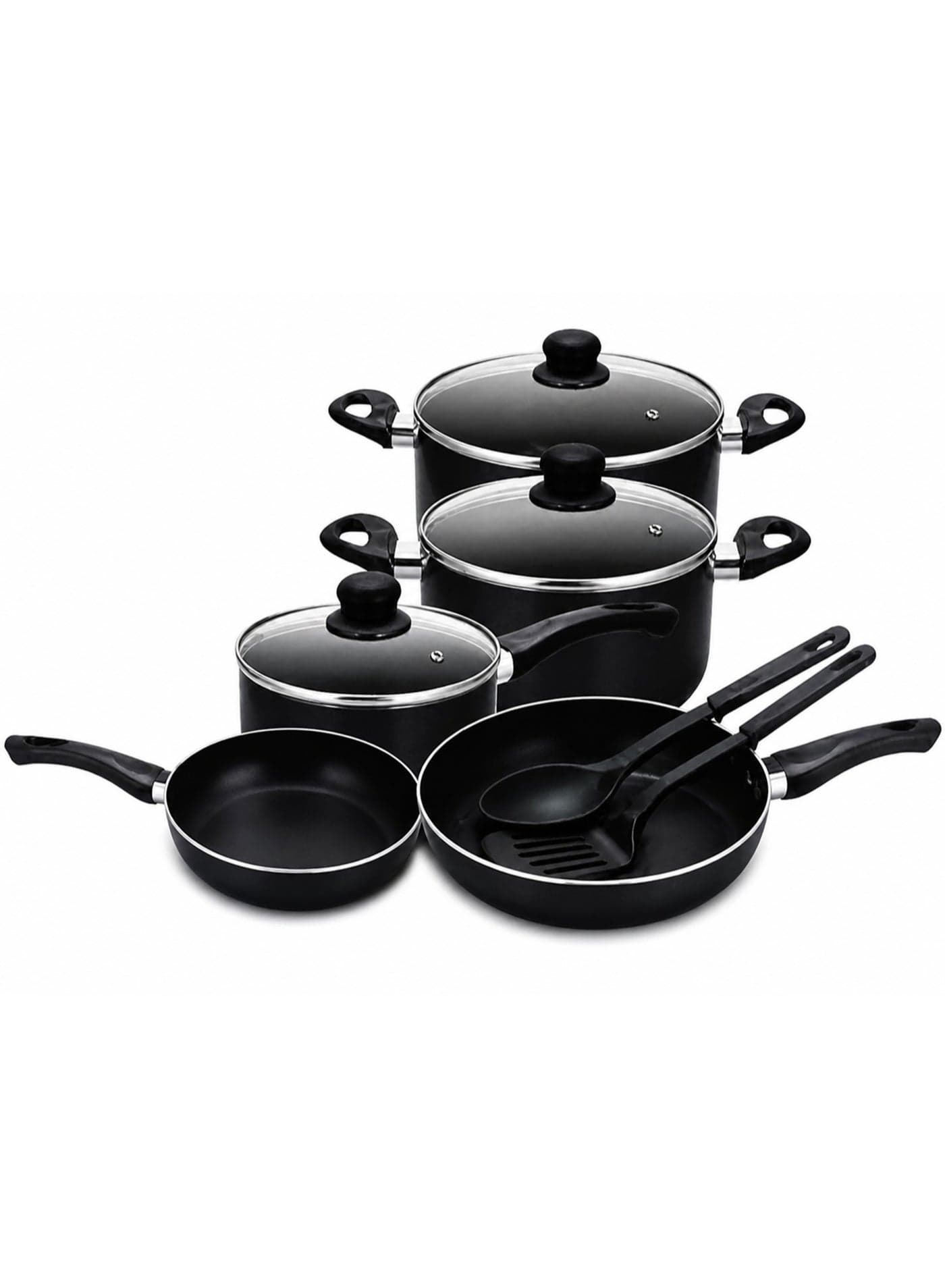 Olympia Premium Aluminum Cookware Set – 10PCS Non-Stick Pots and Pans Bundle
