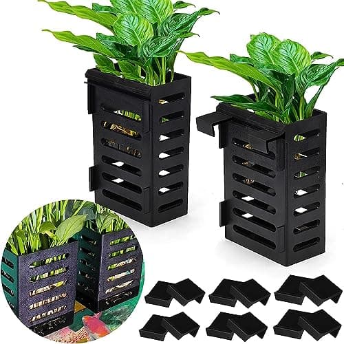 HASTHIP ® Plastic 2 Pcs Aquarium Plant Holder with Hooks, Fish Tank Plant Holder, Enhance Your Aquarium Decor with These Hanging Aquatic Planter Cups