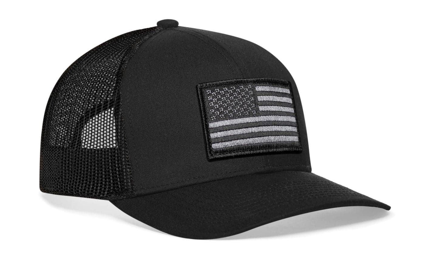 HAKA American Flag Black Trucker Hat – Tactical USA Flag Mesh Snapback Cap for Men, Women & Golf, Patriotic Baseball Dad Hat