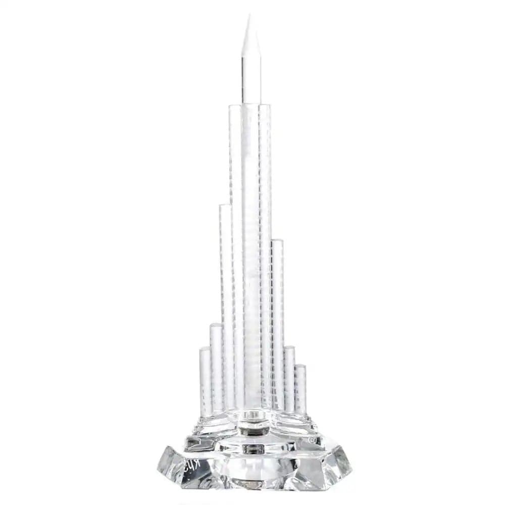 Dubai Souvenir Crystal Glass 3D Burj Khalifa Figure World Famous Landmark- 23cm