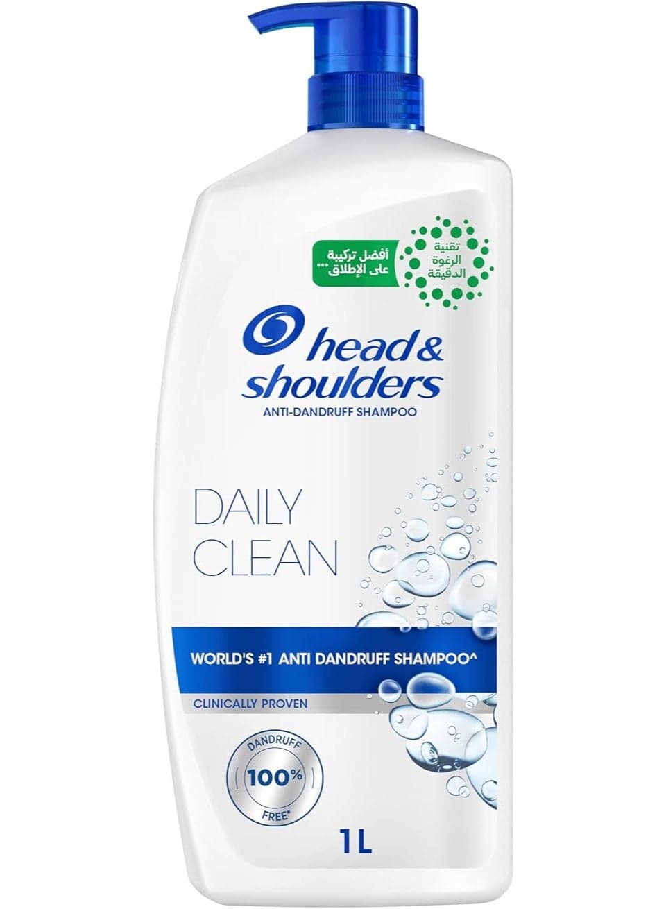 Head & Shoulders Daily Clean Anti-Dandruff Shampoo, Deep Cleansing Formula for Fresh, Clean Hair & Scalp, Up to 100% Dandruff Protection with Regular Use, Effectively Removes Dirt, Oil & Flakes, 1L