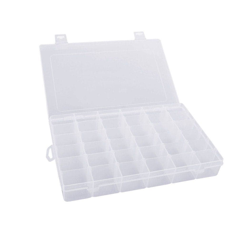 Gospire 36 Grids Clear Plastic Jewelry Box Organizer Storage Container with Removable Dividers432cm280cm 36 Grid