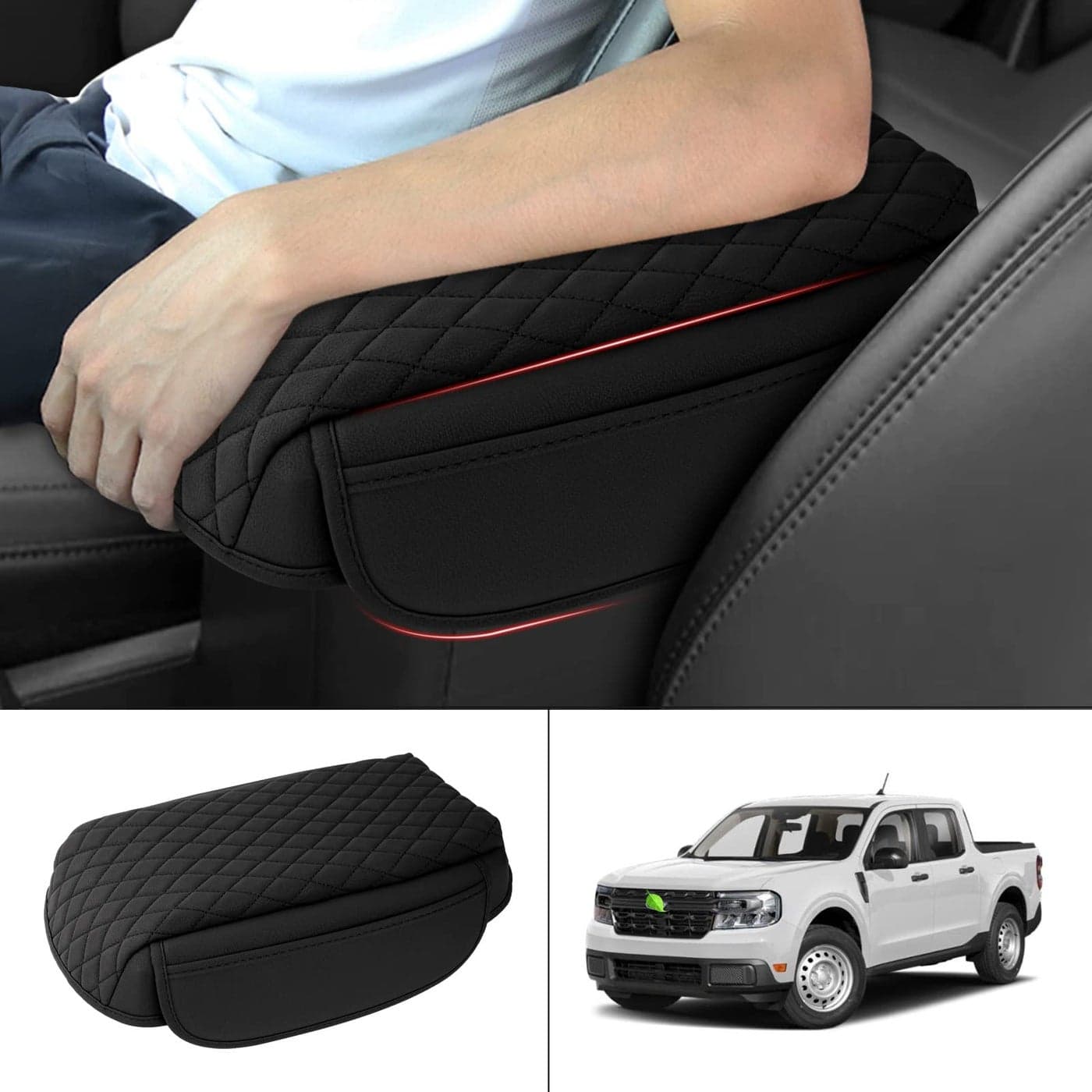 FIILINES Center Console Cover for Ford Maverick 20222026 Armrest Cover Pad Cushion Maverick Accessories Armrest Cover AntiScratch Black