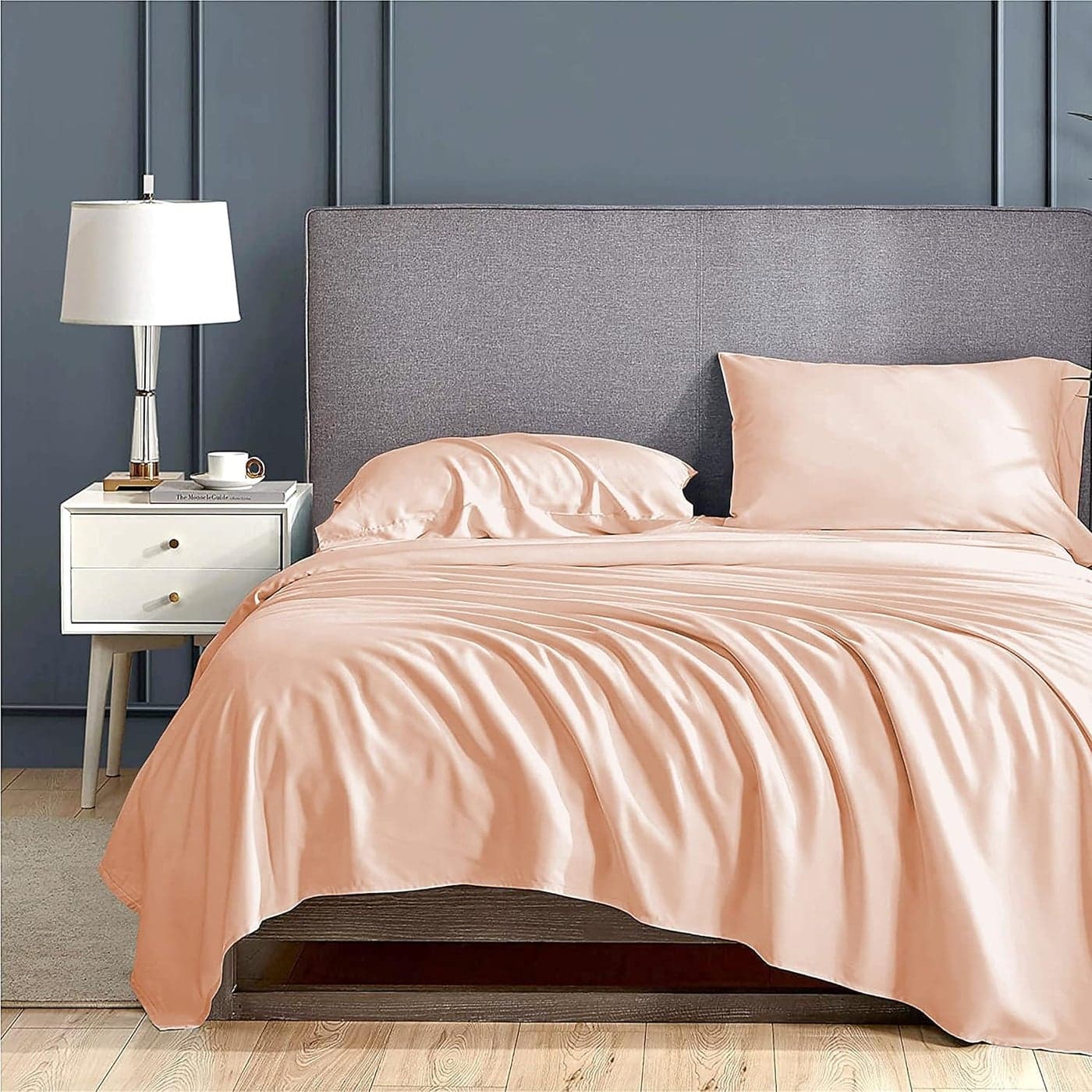 Day Care 500TC Super Soft Elegant Colors Bedsheet 100 Egyptian Cotton PeachBlush Super King Size 108 x 110 2 Peice Pillow Cover Size18x28