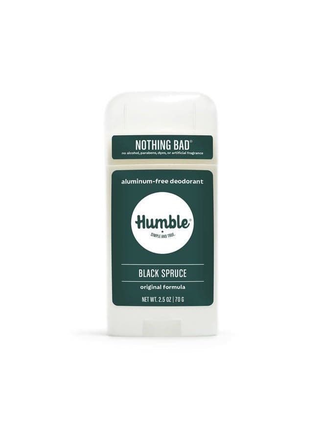 HUMBLE BRANDS Original Formula Aluminum-free Deodorant. Long Lasting Odor Control with Baking Soda and Essential Oils, Black Spruce, Pack of 1