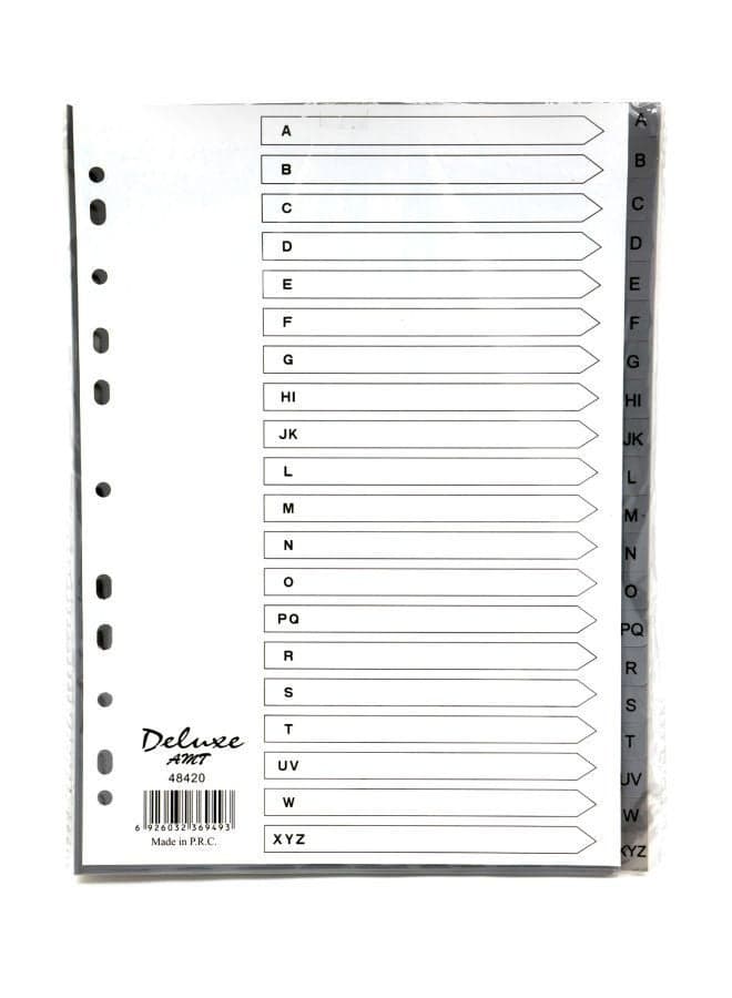 Grey A-Z Pvc Index Divider , Stationery Binder Index Dividers