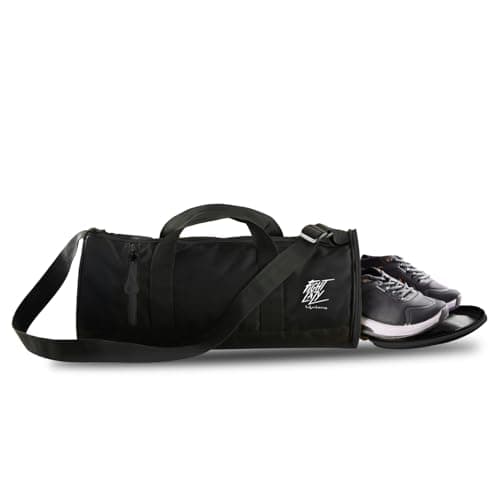 Lifelong 30 L Duffle Bag | Gym Bags for Men & Women | Adjustable Shoulder Bag | Duffle Gym Bag | Water Resistant | Fitness Bag | Sports & Travel Bag | with Shoe Compartment & Side Pocket (Black)