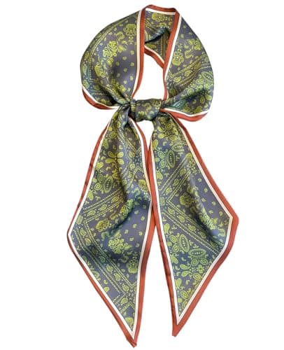 Hioyiwse Head Scarf Hair Neck Scarves For Women Purse Bag Scarfs For Handbags Silky Long Thin Satin Headscarf Fashion Lightweight 59 * 5.9inch B12