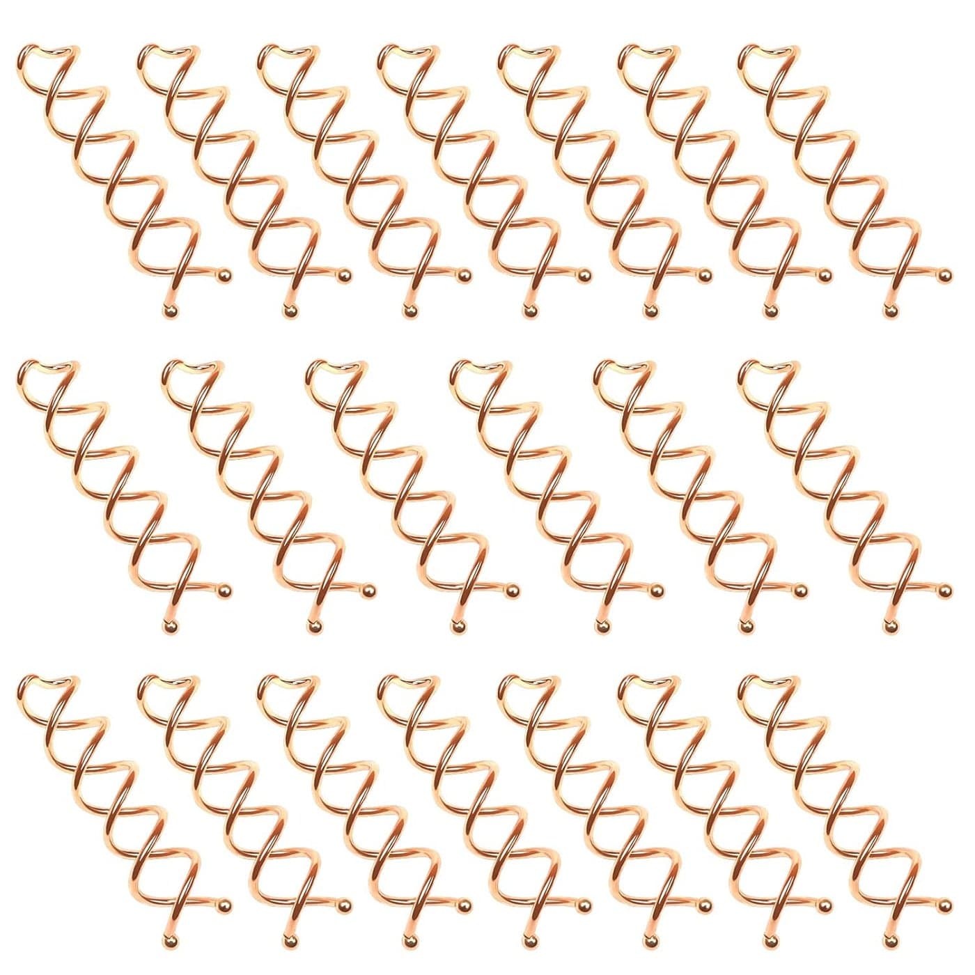 20 Pcs Spiral Bobby Hair Pins Rose Gold Hair Screws Hair Twister Hair Accessories for Women Fast Bun Thick Hair Style