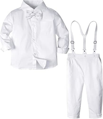 A&J DESIGN Baby Boy Christening Outfit Toddler Baptism Clothing Formal Gentleman Dress Suit 3-4T White