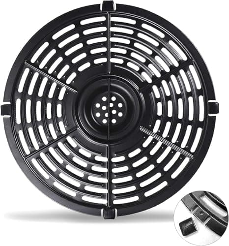 Air Fryer Grill Pan for Power XL 5QT Air fryer 87 5QT Round NonStick Air Fryer Replacement Tray Rack Parts Accessories Crisper Plate Grill Plate for Ultrean Gourmia Air Fryer Dishwasher Safe