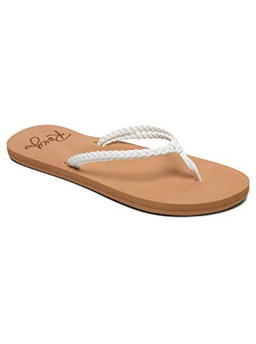 Roxy womens Costas Sandal Flip Flop, White, 11 US