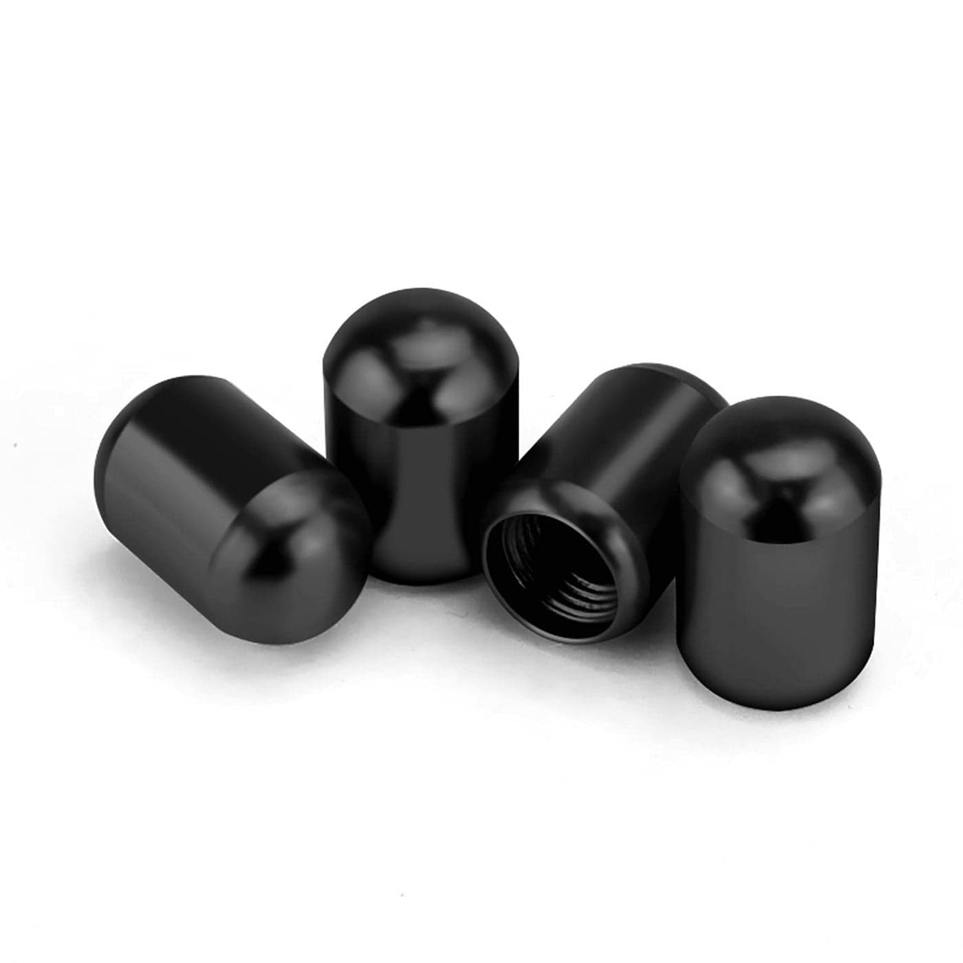 JUSTTOP 4PCS Car Tire Valve Stem Caps Air Caps Cover Universal for Cars SUVs Bike Trucks and Motorcycles Car Wheel Tire Exterior AccessoriesBlack