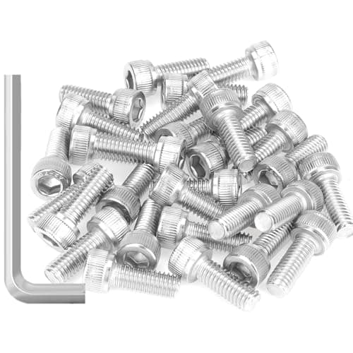 35 Pieces M6 x 16mm Socket Head Cap Screws, Thread Pitch 1.0mm, Sutemribor M6 Screws, 304 Stainless Steel, Fully Threaded, Silver