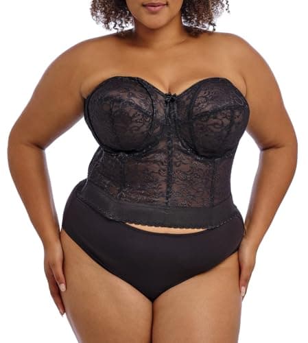 Goddess Women's Lace Bustier Bra, Black, 38DD