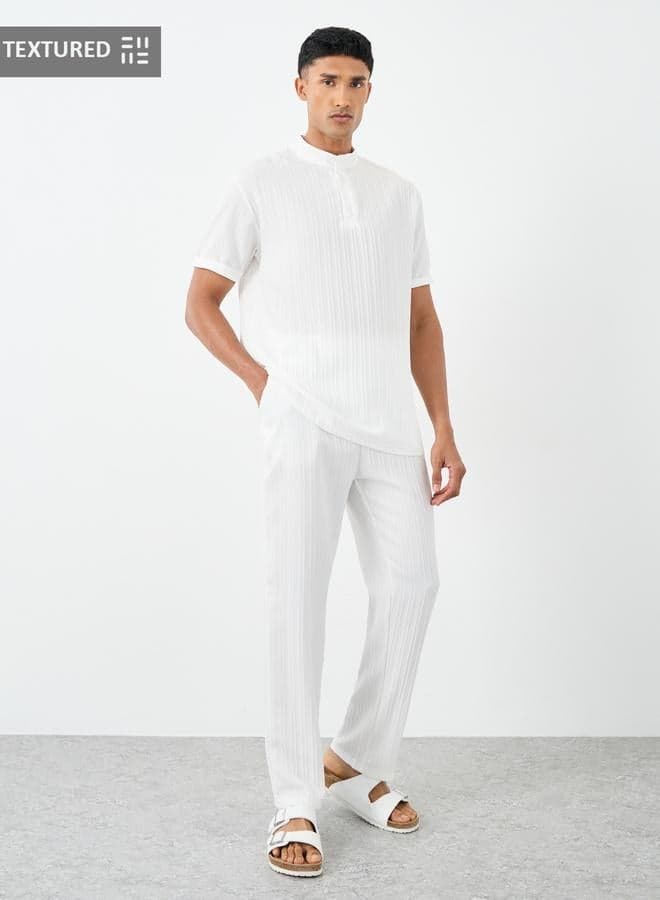 Men Solid Oversized Shirt and Pants Co-Ords