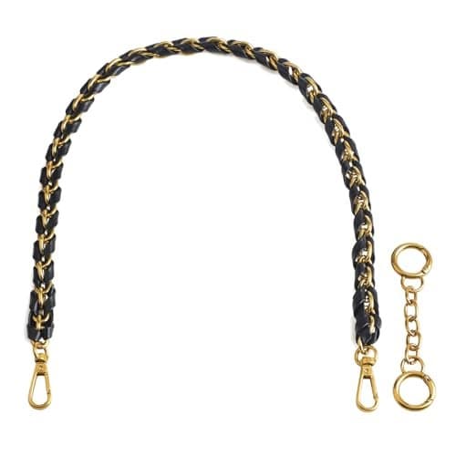BEAULEGAN Purse Chain Handles Short Strap Microfiber Leather Replacement for Handbag or Shoulder Bag Set of 2 236 Inch LongBrass