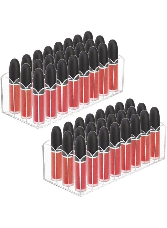 2 Pack Lip Gloss Holder Organizer, 24 Spaces Acrylic Lip Gloss & Makeup Holder, Lipgloss Display Case for Tall Products
