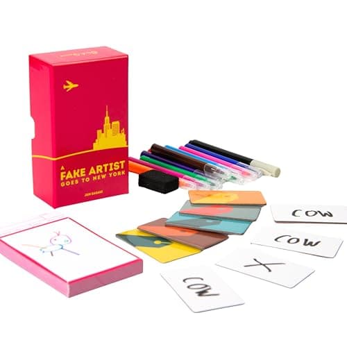 Oink Games A Fake Artist Goes to New York Japanese Social Deduction Party Game for Families Adults Creative Bluffing Hidden Roles Group Gameplay 510 Players Fun Drawing Game Ages 8