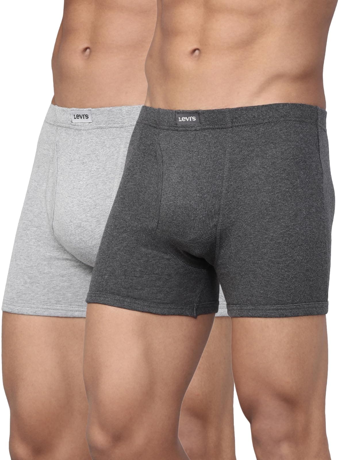 Levi's Men 100 CA STYLE 10 COMFORT BOXER BRIEF LT. GREY MELANGE,DK. GREY MELANGE P2 Size- XL