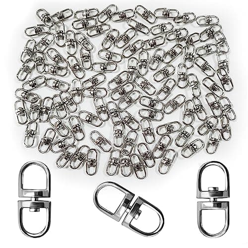 100pcs Double End Design Swivel Key Ring Connector, Double Opening Swivel Clasp Swivel Joint Pendant Clasp Lanyard Key Ring Backpack Jewellery Keychain DIY Craft Making Accessories