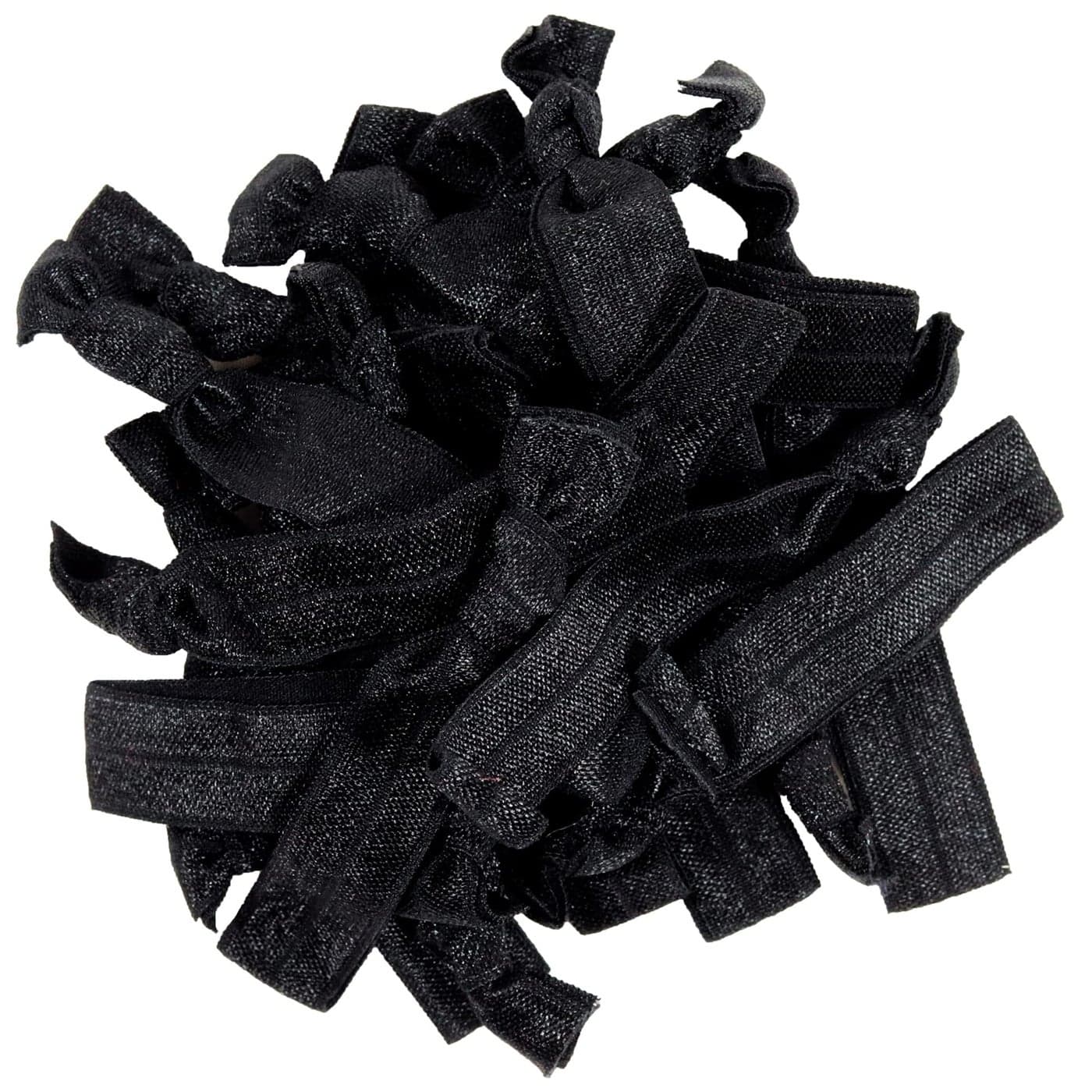 Kenz Laurenz Black Hair Ties No Crease Ponytail Holders Available in Lots of Pack Quantities Ouchless Elastic Styling Accessories Pony Tail Holder Ribbon Bands 50 Pack