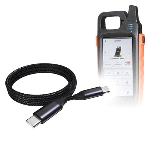 BoxWave Cable Compatible with Xhorse VVDI Key Tool Max - DirectSync PD Cable (3ft) - USB-C to USB-C (100W), Type C Braided Charge and Fast Sync - Jet Black