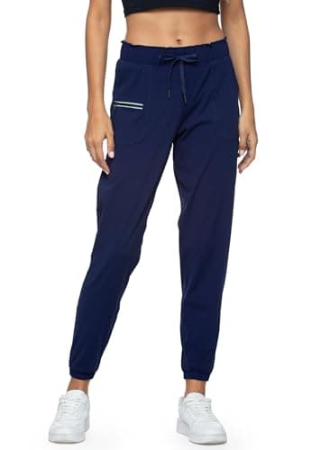 Haowind Joggers for Women with Pockets Elastic Waist Workout Sport Gym Pants Comfy Lounge Yoga Running Pants(Navy Blue XL)